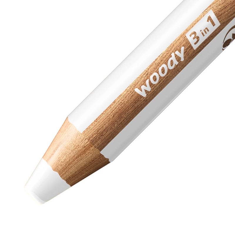 STABILO Multi-talented Pencil woody 3-in-1 - Single Pencil - White - Image 2